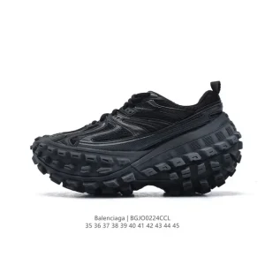 Balenciaga Defender Rubber Platform Sneakers with Tire Tread Sole