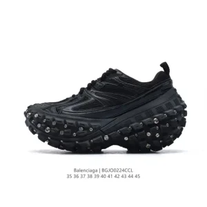 Balenciaga Defender Rubber Platform Sneakers with Tire Tread Sole