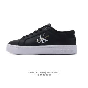 Calvin Klein Jeans Men's Street Low-Top Retro Sneakers with Leather and Print