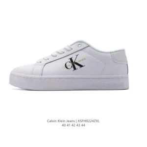 Calvin Klein Jeans Men's Retro Low-Top Street Sneakers with Leather and Print