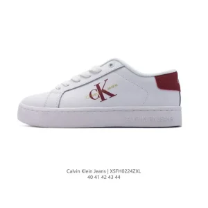 Calvin Klein Jeans Men's Low-Top Retro Sneakers with Leather and Print