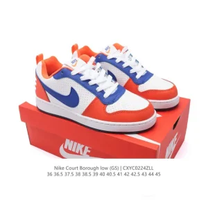 Nike Court Borough Low Unisex Sneakers with Leather Upper and Cushioned Insole
