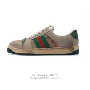 Gucci Screener Old Vintage Leather Platform Sneakers for Men and Women