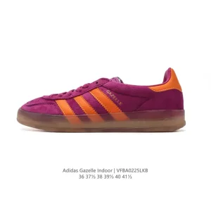 Adidas Originals Gazelle Indoor Retro Leather Sneakers with Gum Sole