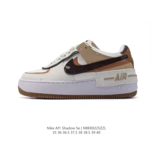Nike Air Force 1 Shadow White Chunky Platform Low-Top Sneakers