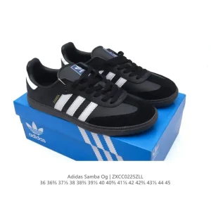 Adidas Samba OG Classic Leather Sneakers White T-Toe Shoes for Men and Women