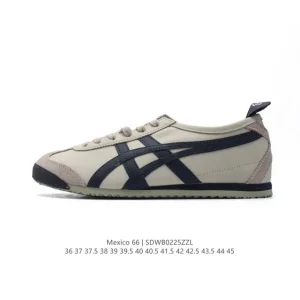 ASICS Onitsuka Tiger Mexico 66 Classic Leather Retro Sneakers for Men and Women