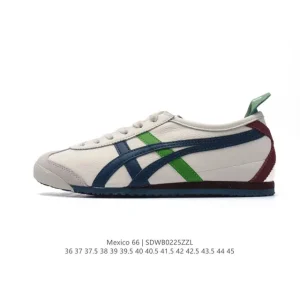 ASICS Onitsuka Tiger Mexico 66 Classic Leather Retro Sneakers for Men and Women