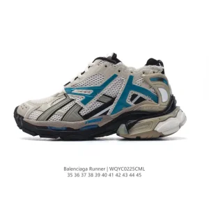 Balenciaga Runner Sneaker Grey Black Blue Red Low Top Retro Running Shoe