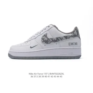 Nike Air Force 1 Low Dior Collaboration White Platform Sneakers 2025