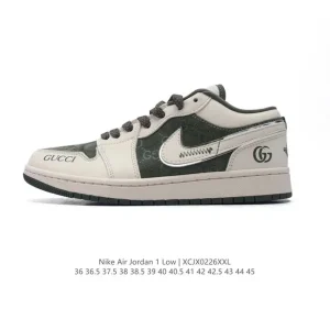 Jordan Air 1 Low Gucci Retro Vintage Leather Basketball Sneakers