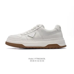 Prada Chunky Runner Men's Leather Fashion Sneakers with Thick Sole