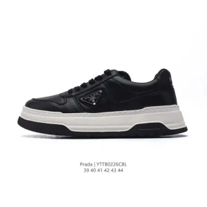 Prada Chunky Runner Men's Leather Fashion Sneakers with Elevated Sole