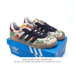 Adidas Originals Gazelle Indoor Retro Leather Sneakers with Gum Sole