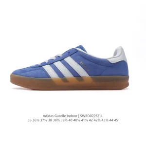 Adidas Originals Gazelle Indoor Retro Leather Sneakers with Gum Sole