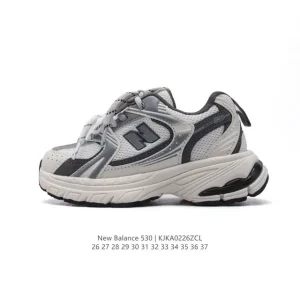 New Balance 530 Kids Retro Vintage Dad Shoe with Dual Laces and Cushioning