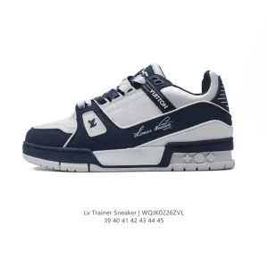 Louis Vuitton Trainer Low Sneaker Men Fashion Thick Sole Leather Shoes