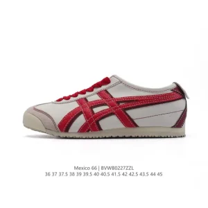ASICS Onitsuka Tiger Mexico 66 Classic Leather Retro Sneakers for Men and Women