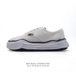 Mmy Maison Mihara Yasuhiro Blakey Dirty Canvas Low Top Sneakers