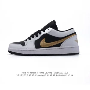 Air Jordan 1 Low Retro HF3188 Vintage Leather Basketball Shoes