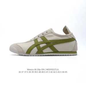 ASICS Onitsuka Tiger Mexico 66 Slip On Vintage Canvas Shoes for Men and Women