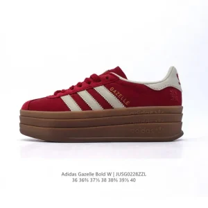 Adidas Gazelle Bold Retro Platform Sneakers Women 2025 New Year Red