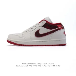 Jordan AJ1 Low Retro HJ9338 Leather Air Cushion Sneakers