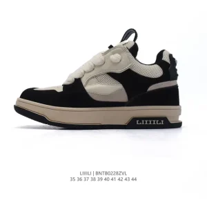 Liiiili Square Foot Chunky Sole Retro Square Toe Sneakers for Men and Women