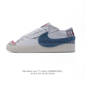 Nike Blazer Low '77 Jumbo Classic Street Sneakers with Oversized Swoosh