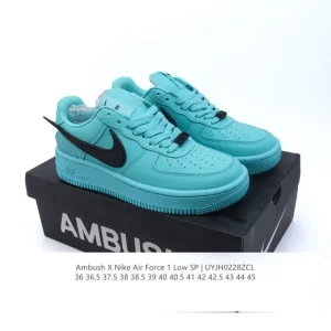 Nike Air Force 1 Ambush Low SP Leather Sneakers with Extended Swoosh