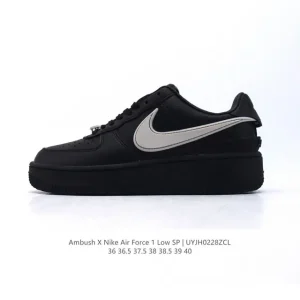 Nike Air Force 1 Ambush Low SP Leather Sneakers with Extended Swoosh