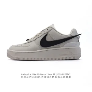 Nike Air Force 1 Ambush Low SP Leather Sneakers with Extended Swoosh