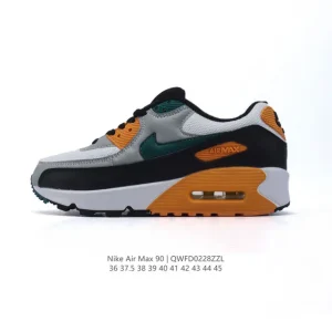 Nike Air Max 90 Retro Running Shoes with Leather and Mesh