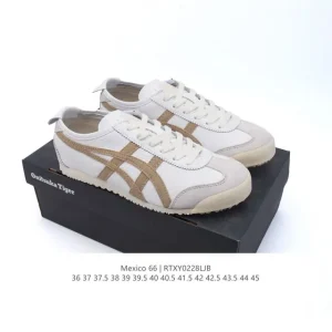 ASICS Onitsuka Tiger Mexico 66 Classic Leather Retro Sneakers for Men and Women