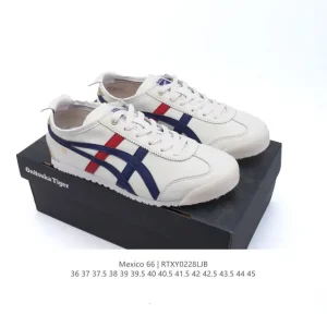 ASICS Onitsuka Tiger Mexico 66 Classic Leather Retro Sneakers for Men and Women