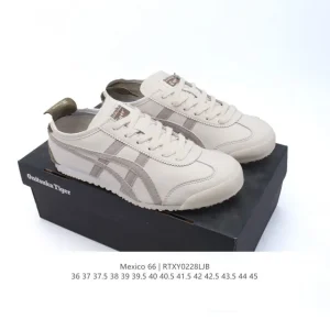 ASICS Onitsuka Tiger Mexico 66 Classic Leather Retro Sneakers for Men and Women