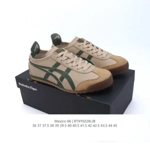 ASICS Onitsuka Tiger Mexico 66 Classic Leather Retro Sneakers for Men and Women