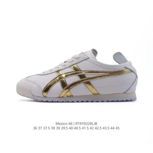 ASICS Onitsuka Tiger Mexico 66 Classic Retro Leather Sneakers for Men and Women