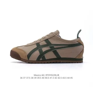 ASICS Onitsuka Tiger Mexico 66 Classic Leather Retro Sneakers for Men and Women