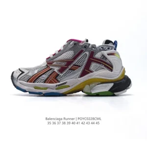 Balenciaga Runner Sneaker Grey Black Blue Red Low Top Retro Running Shoes