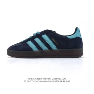 Adidas Originals Gazelle Indoor Retro Leather Sneakers with Gum Sole