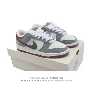 Nike SB Dunk Low Fq1180-111 Leather Skateboarding Shoes with Zoom Air