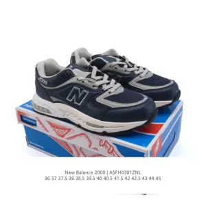 New Balance 2000 Retro Running Shoes Grey Synthetic Leather Mesh