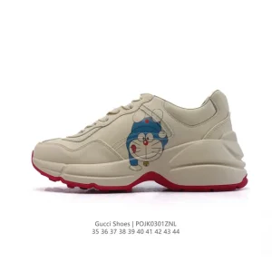 Gucci Rhyton Leather White Platform Dad Shoe for Men and Women