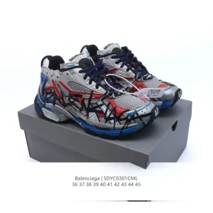 Balenciaga Runner Sneaker Grey Black Blue Red Low Top Retro Shoes