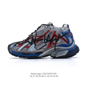 Balenciaga Runner Sneaker Grey Black Blue Red Low Top Retro Casual Shoes