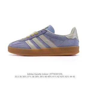 Adidas Originals Gazelle Indoor Retro Leather Sneakers with Gum Sole