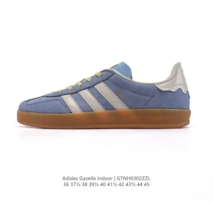 Adidas Originals Gazelle Indoor Retro Leather Sneakers with Gum Sole
