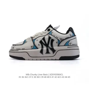 MLB Chunky Liner Basic Hand-Drawn Retro Street Unisex Thick Sole Shoes