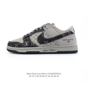 Nike Dunk Low Retro Louis Vuitton Collaboration Vintage Basketball Skate Shoes
